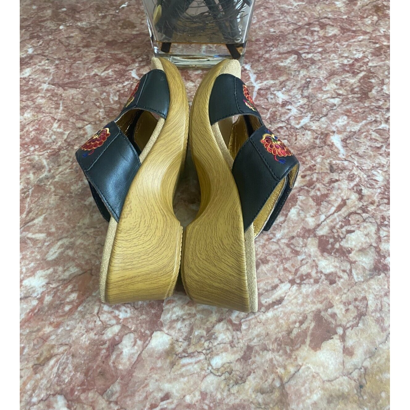 New Alegria Lin Embroidered Multicolor Leather Slip-On Wedge Sandals Eu 38 /Us 8 — image 7 of 8